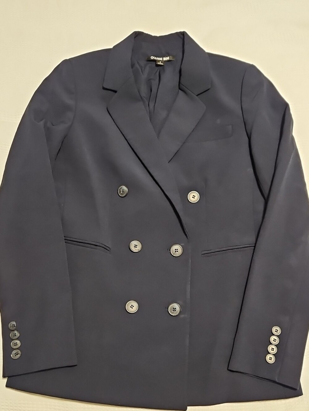 Gianni Bini Double-Breasted Navy Blue Blazer